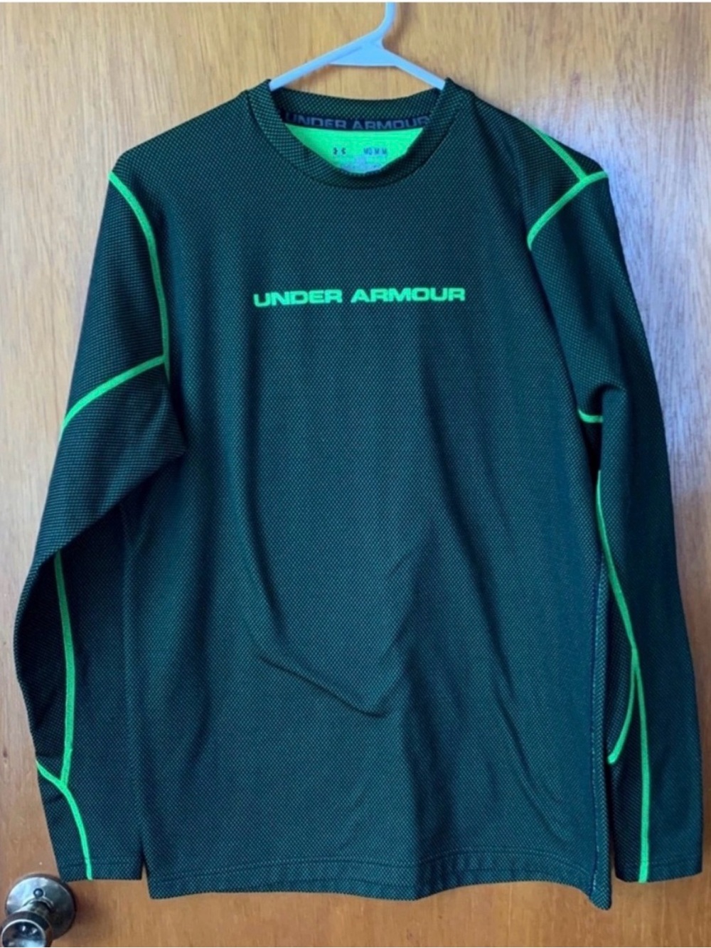Under Armour Black Athletic Long Sleeve with Neon Green Accents